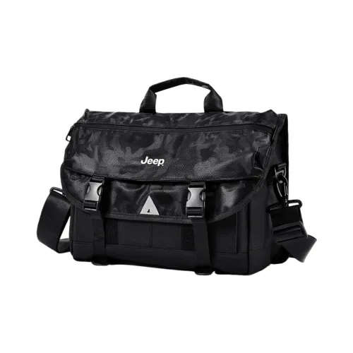 JEEP Oxford с кожаными вставками сумка через плечо стандартная мужская черная