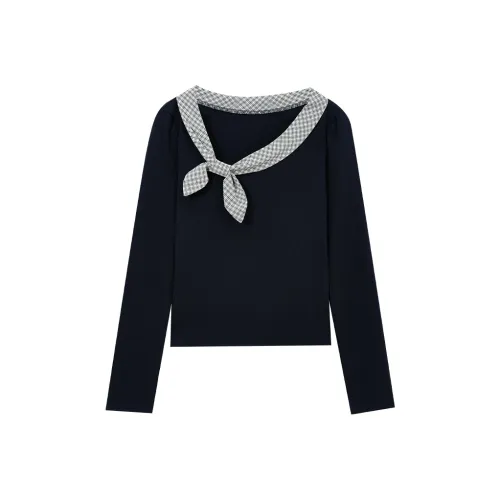 SUSANSAN Темно-синие женские футболки T