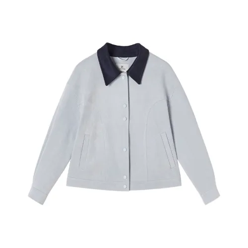 XIANGYING Серый Синий Женский Короткий Пальто