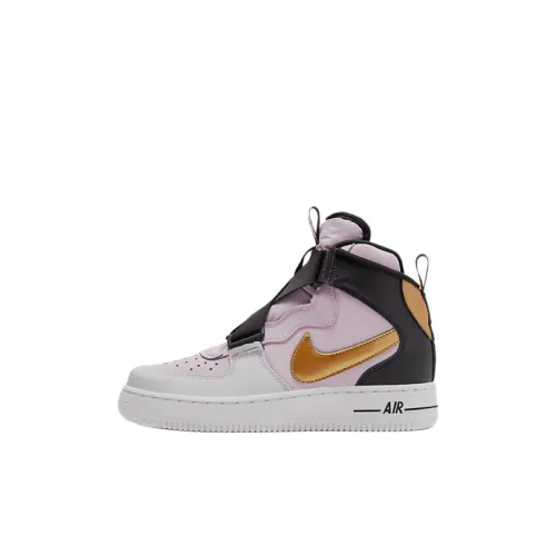 Nike Air Force 1 Iced Lilac Gold High Top Детские Скейтбординги Pink Gold Black