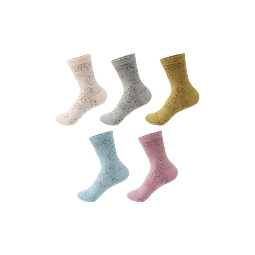 MAXDAVID 1265 Смешанный цвет 5 пар Шерстяные носки Женские MID Носки до икры