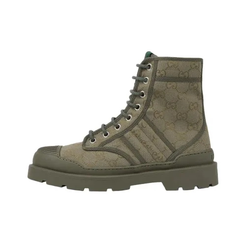 GUCCI Короткий ботинок Martin Мужской Темно-зеленый