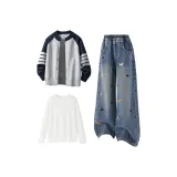 Однотонный Синий Серый + Однотонный Джинсовый Синий + Однотонный Белый