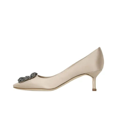 MANOLO BLAHNIK Нюдовый Hankishi Узкий каблук Высокие каблуки 5 см Женские Бежевый
