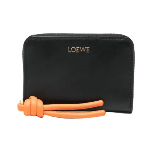 LOEWE Совместное издание Телячья кожа Монета Кошелек Женский Черный