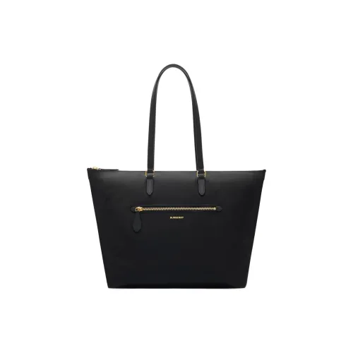 Burberry Nylon Zip Tote Leather Top Handles Zip Closure Exterior Zip Pocket, Interior Zip Pocket