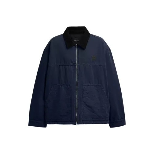 COACH Синий Мужской Пуховик