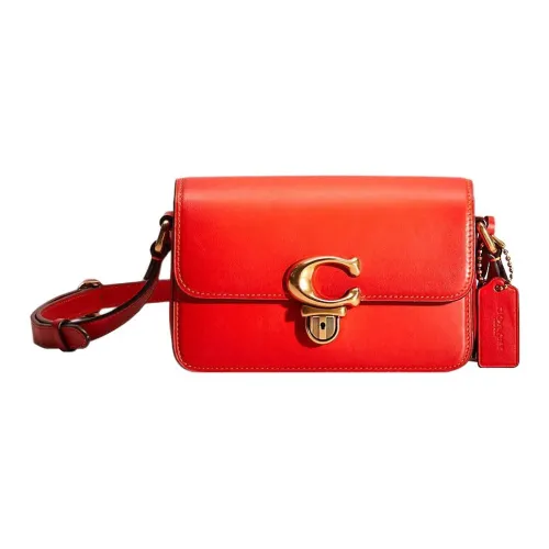 COACH Studio Перчатка из дубленой кожи Сумка через плечо Маленькая Женская Красная