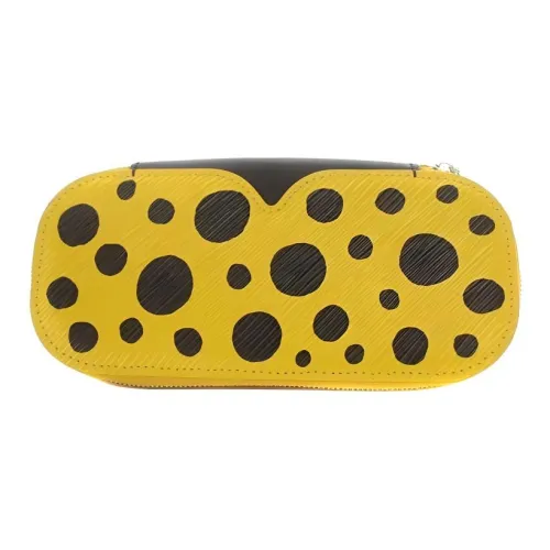 LOUIS VUITTON Yayoi Kusama Коллаборация Чехол для очков из коровьей кожи Унисекс Желтый Черный