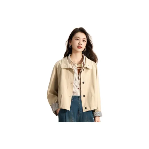 MEILANNI Светлый хаки Женское короткое пальто