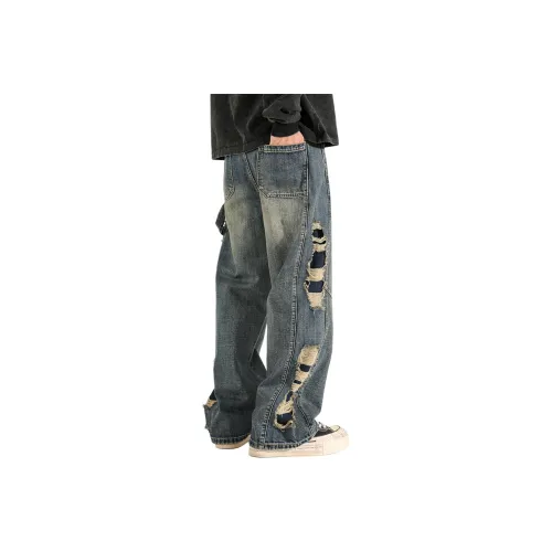 PISYPOX Blue Unisex Jeans PISYPOX Синий Унисекс Джинсы