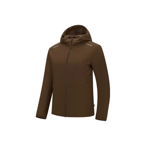 QIAODAN Хлопковый пуховик женский зимний цвет пшенично-хаки