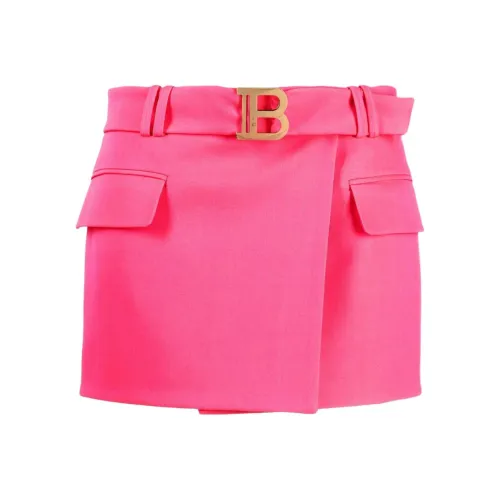 BALMAIN Pink Women's Casual Short Skirts BALMAIN Розовый Женские Повседневные Короткие Юбки