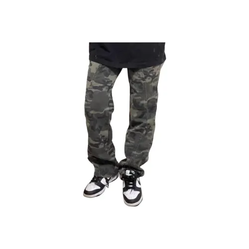 DIBINSAI STUDIO Камуфляж Унисекс Джинсы