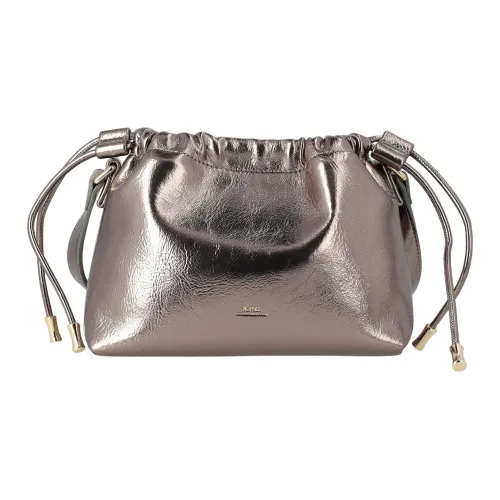 A.P.C. Joint Paragraph Ninon Тисненая Веганская Кожа Сумка через плечо Мини Женская Серебряный