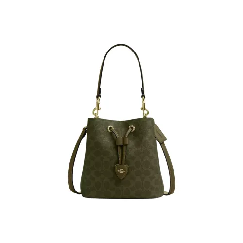 COACH Rowan Холст Портативный Кроссбоди Сумка через плечо Маленькая Женская Зеленая