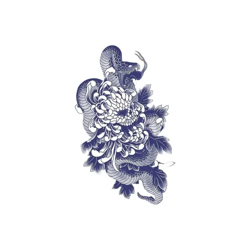 LIEJI Знак Змеи Украшение Хризантема Подарок Травяной Татуировка Наклейка