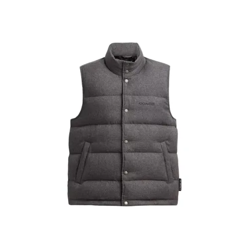COACH Темно-серый мужской пуховый жилет