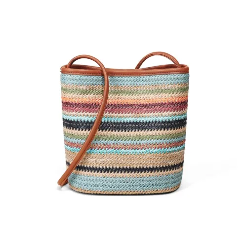 Crtnzo Kroez Ткань Ведрообразные Сумки Сумки через плечо Сумка через плечо Стандартная Женская Радужная