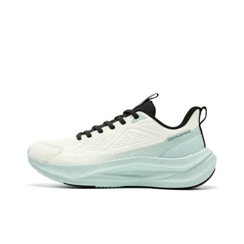 QIAODAN Амортизаторы Slip-resistant устойчивые к истиранию низкий топ повседневные беговые кроссовки мужской цвет слоновая кость цвет тенево-циан