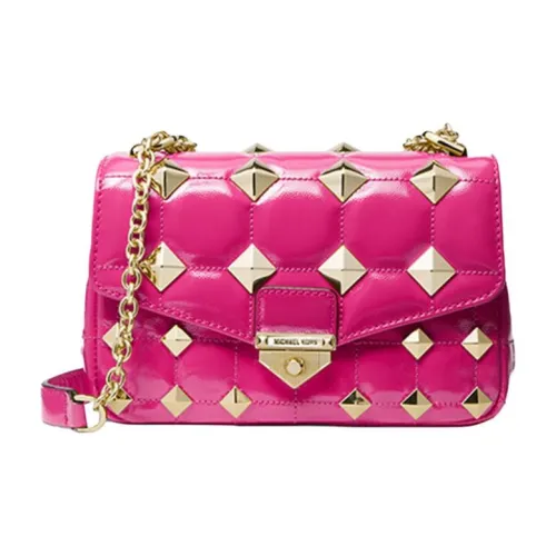 MICHAEL KORS Soho Кожа Губка Сумка Конверт Сумка через плечо Маленькая Женская Розовая Красная