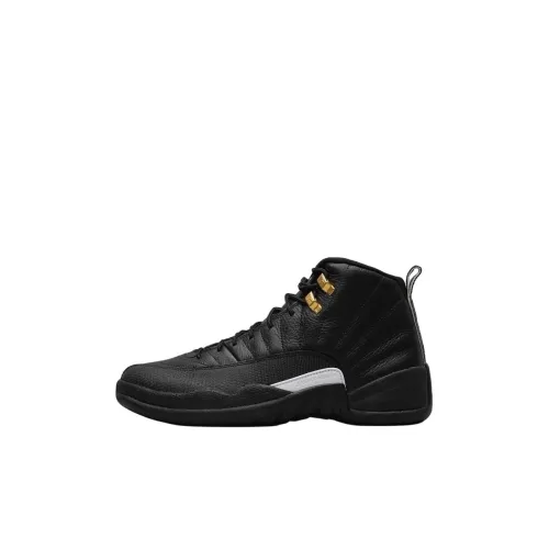 Jordan Air Джордан 12 Ретро The Master Slip-resistant Shock Absorbers High Top Детские баскетбольные кроссовки All Black