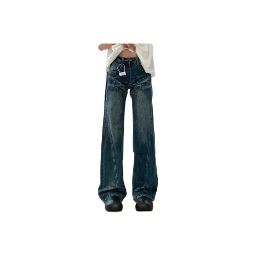 MORii Винтажные синие унисекс джинсы