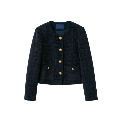 3COLOUR Темно-синий женский короткий пальто