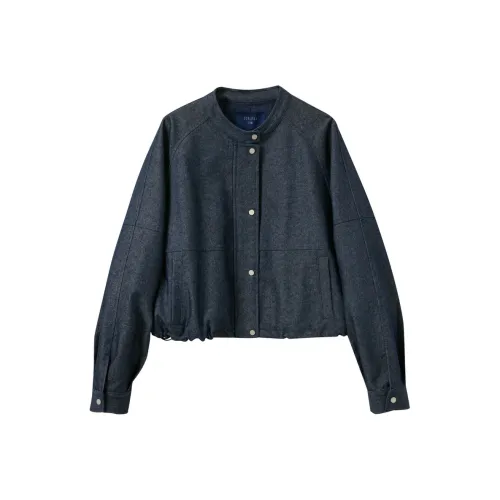 3COLOUR Темно-синий женский короткий пальто