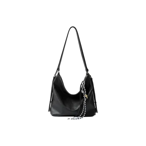 FION Коровья кожа Тоут Сумка Сумка для покупок Сумка Сумка через плечо Большая Женская Классическая Черная