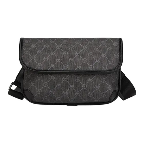 FAIRWHALE Сумка через плечо из синтетической кожи сумка-слинг сумка-конверт стандартная мужская чисто черная экрю коричневая