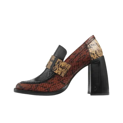 Jimmy Choo Tylor Грубый каблук Высокие каблуки 9,5 см Женские Коричневый