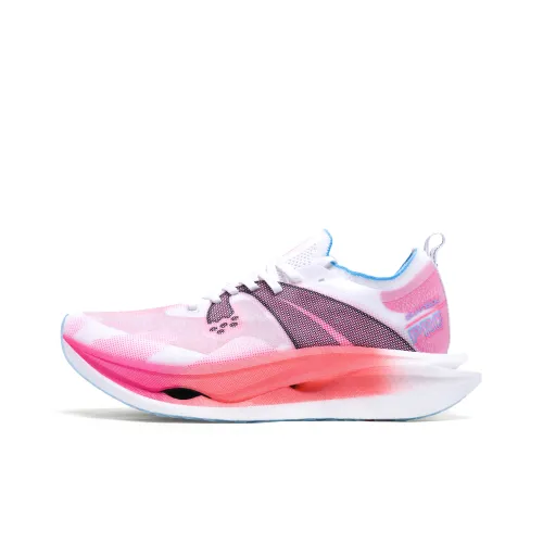 Unhooked Амортизация Покрытие Отскок Дышащий Противоскользящий Низкий Топ Гоночные Беговые Кроссовки Унисекс Белый Розовый Синий