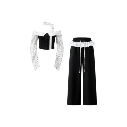 DITB Черный Женский Повседневный Костюм