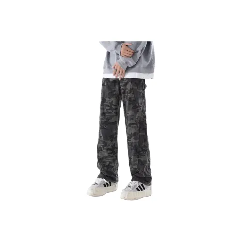 DIBINSAI STUDIO Камуфляж Унисекс Джинсы