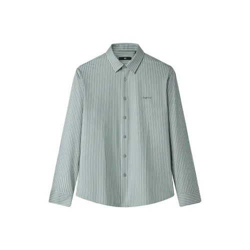 HLA Светло-зеленые полосы E3 Мужские рубашки