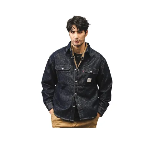 JIELEINUO Темно-синий Мужская Джинсовая Куртка