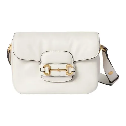 GUCCI Horsebit 1955 Кожа Сумка через плечо Мини Женская Белая