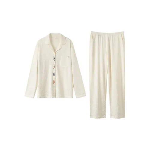 Qin Jing Бежевый Желтый Женские Пижамные Комплекты