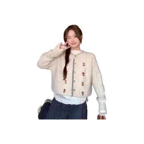 GORGEOUSIDEA Овсяной кардиган женский трикотаж