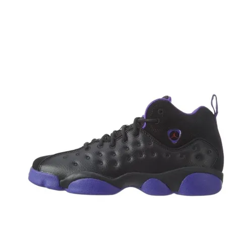Jordan Jumpman Команда II MID Топ Детские Баскетбольные Кроссовки Черный Фиолетовый Подростки