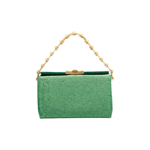 Valentino Rockstud Стекло Сумка Женская Зеленая