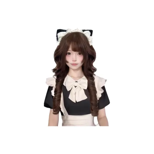 Northward Incline Jellyfish Head Double Ponytail Curl Women's Wig High Temperature Yarn