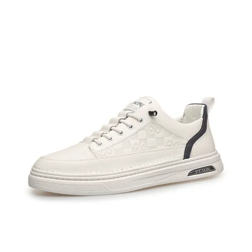 PT'SON Низкий Топ Универсальный Мужской Белые Кроссовки