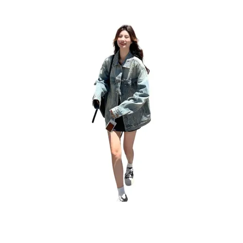 MEXICAN Синий Женские Джинсовые Куртки