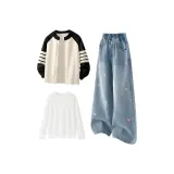 Однотонный Черный Белый + Однотонный Морская соль Синий + Однотонный Белый