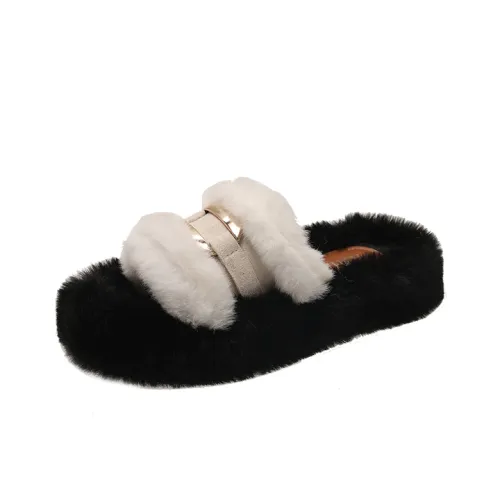 WUJI Резина Платформа Флис Тапочки Женские