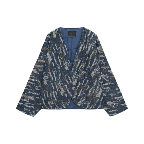 ZARA Blue Women's Jackets ZARA Синие Женские Куртки