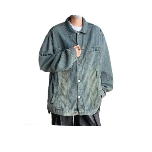 ZHIO 🎱Синий 🎱 Универсальный Daily Позиционирование стиля Унисекс Джинсовые куртки