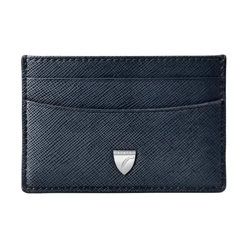 Aspinal Of London Full GRAIN LEATHER Кожаный держатель для карт Женский Морской синий